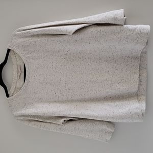 Loft off white / gray / charcoal speckled top. 3/4 jewel sleeve.